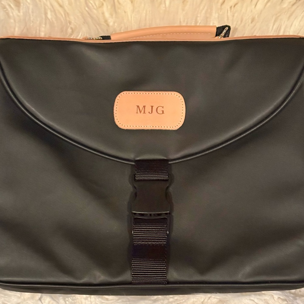 Jon Hart Black Canvas and Leather Padded Laptop 15 inch Case, Pre-loved like New